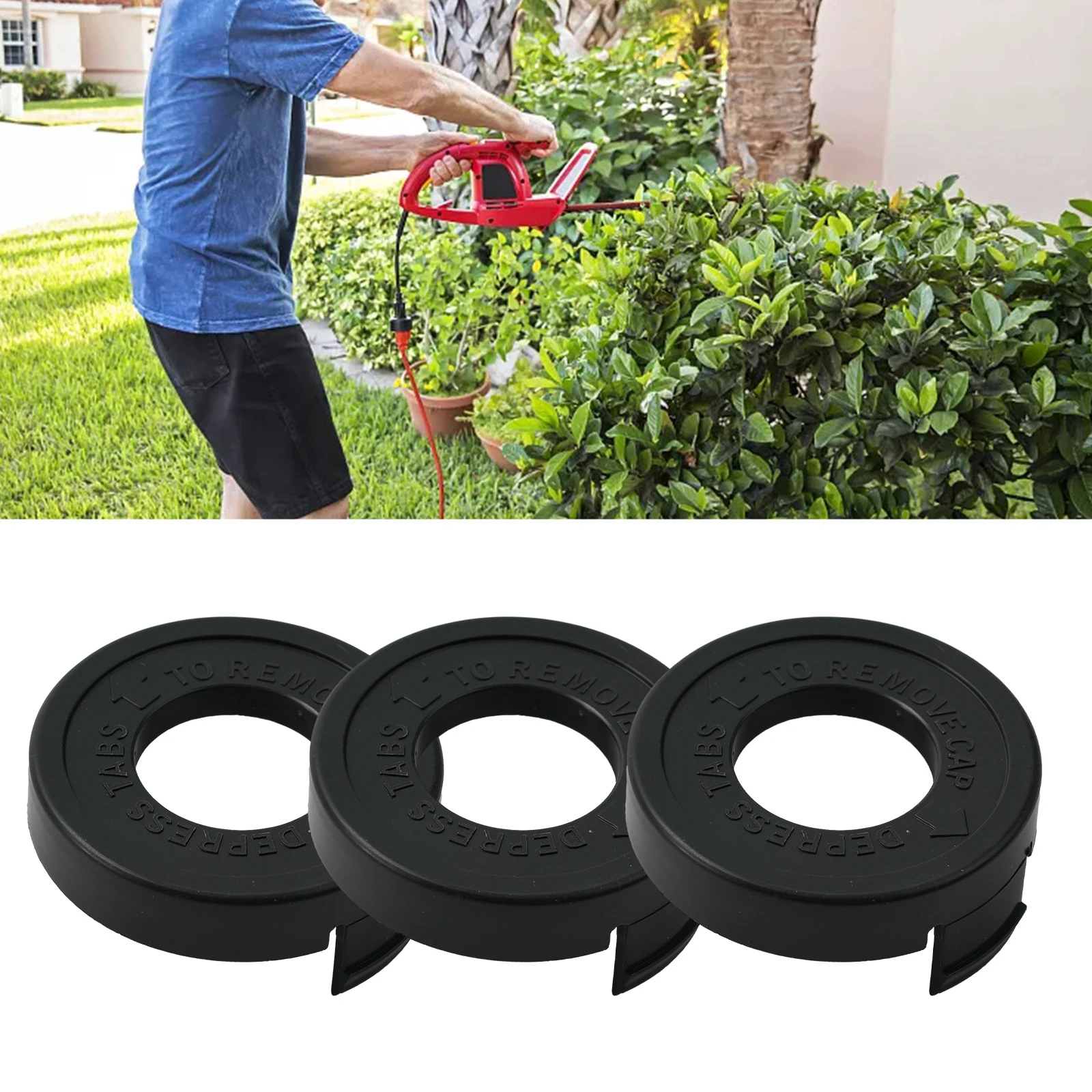 

For Black&Decker ST4500 Spool Cover String Trimmer Accessories Outdoor Power Equipment Plastic 3pcs 682378-02 Durable