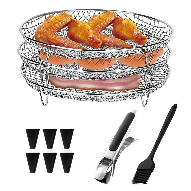 Stackable Air Fryer Rack Multilayer Dehydrator Rack Stackable Grilling Grid Stainless Steel Anticorrosion Air Fryer Accessories
Stackable Air Fryer Rack Multilayer Dehydrator Rack Stackable Grilling Grid Stainless Steel Anticorrosion Air Fryer Accessories