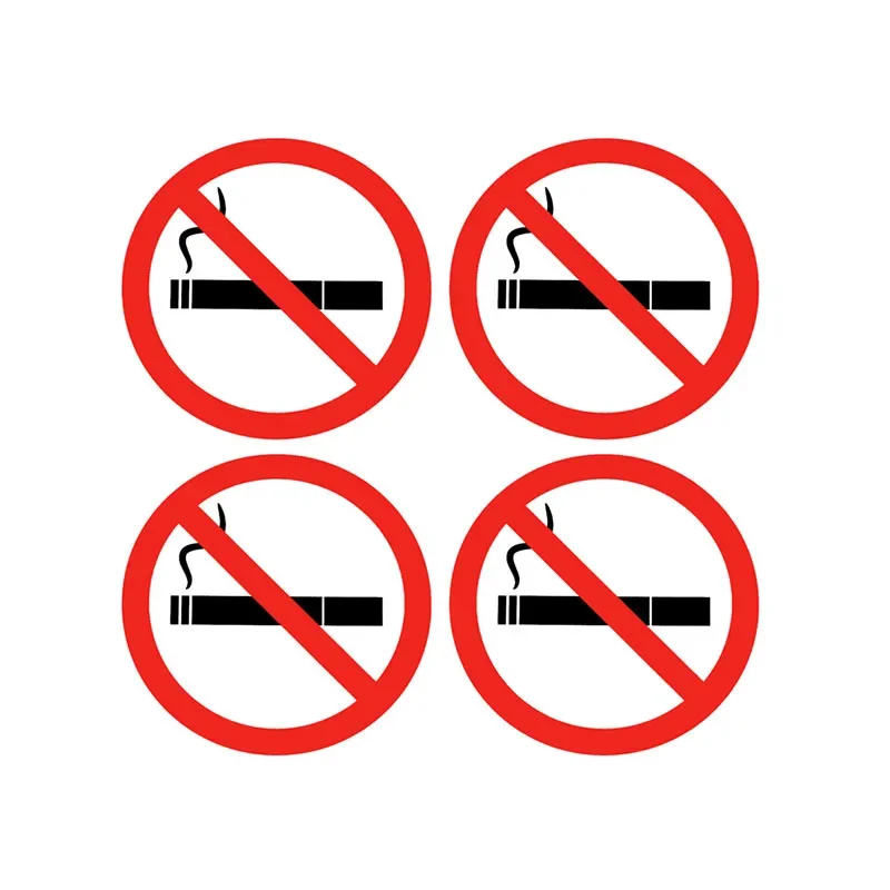 

Car Stickers 4 Pieces No Smoking Here Car Decorative Stickers Warning Signs PVC Waterproof Sunscreen 15CM