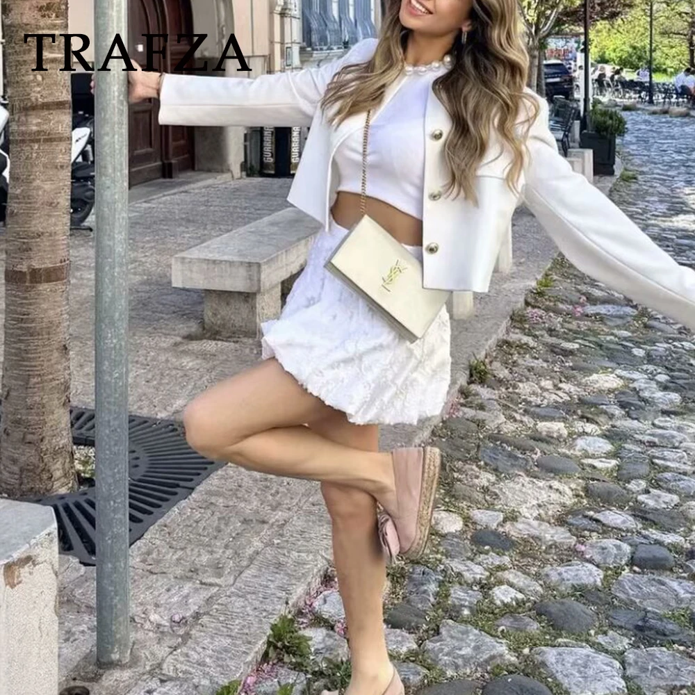 Женская Повседневная жаккардовая мини-юбка TRAFZA, плиссированная юбка-фонарик на молнии, Модная элегантная уличная Юбка со складками, лето 2024
Женская Повседневная жаккардовая мини-юбка TRAFZA, плиссированная юбка-фонарик на молнии, Модная элегантная уличная Юбка со складками, лето 2024