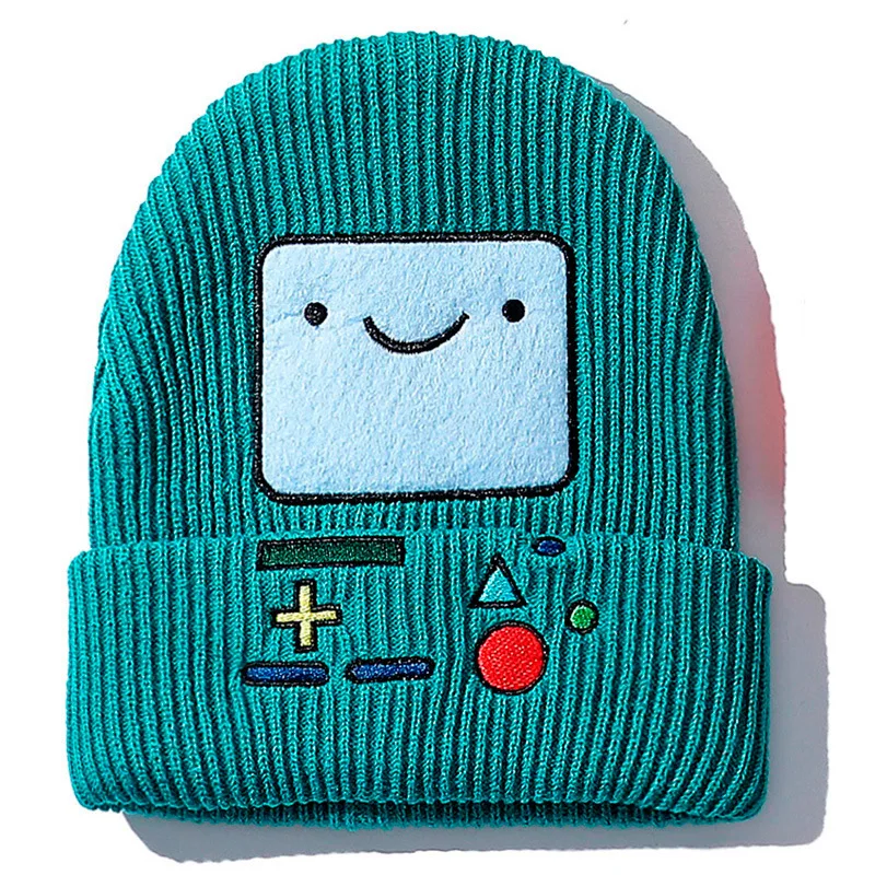 

Anime Game Machine BMO Beanie Hat For Women Men Cartoon Embroidery Knitted Hats Winter Hat Hip Hop Ski Skull Caps