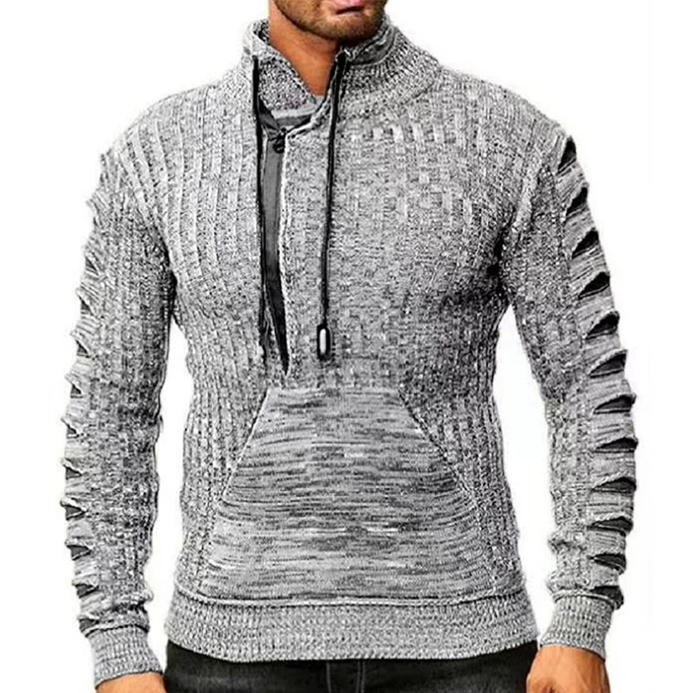Men's Winter Sweater Hollow Out Long Sleeve Design Turtleneck Zip-up Neck Jumper Top New Knit Pullovers Sweaters Clothing
Men's Winter Sweater Hollow Out Long Sleeve Design Turtleneck Zip-up Neck Jumper Top New Knit Pullovers Sweaters Clothing