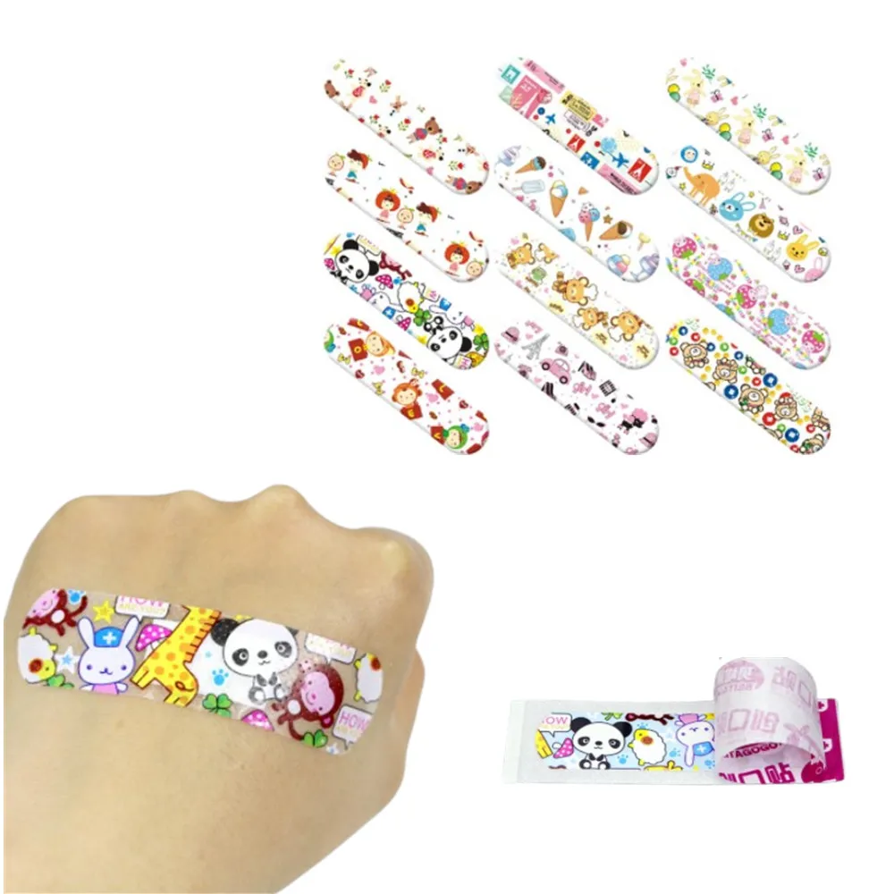 

120pcs/lot Wound Healing Adhesive Medical Plaster Strips Cute Kawaii Patterned Patches Bandages Survival Equipment for Children