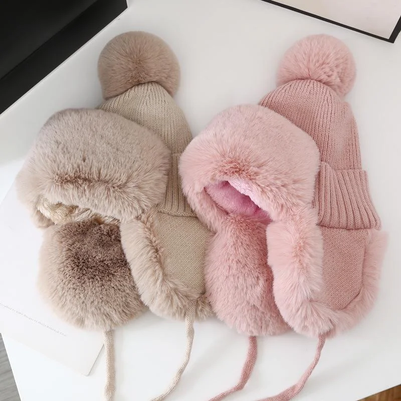 Winter Warm Hat Thick Outdoor Skiing Cap Earflap Hat Warm Wool Knitted Snow Ski Cap Women Hat 
Winter Warm Hat Thick Outdoor Skiing Cap Earflap Hat Warm Wool Knitted Snow Ski Cap Women Hat