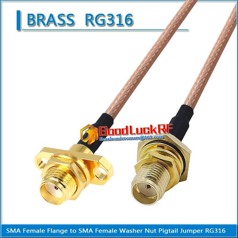 SMA Female Washer Nut 2 hole Flange to SMA Female Waterproof Bulkhead Mount Washer Nut Pigtail Jumper RG316 extend Cable
SMA Female Washer Nut 2 hole Flange to SMA Female Waterproof Bulkhead Mount Washer Nut Pigtail Jumper RG316 extend Cable