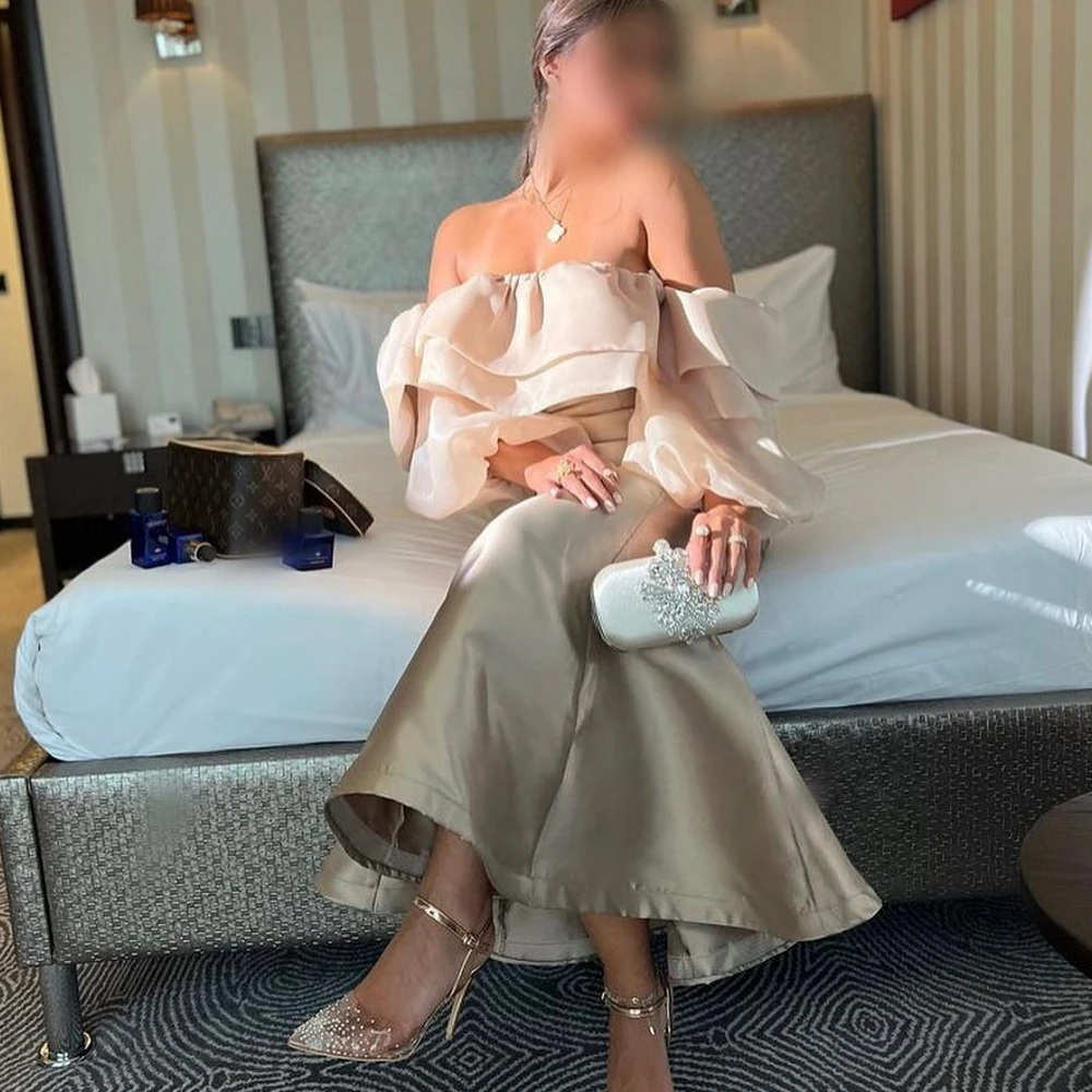 Carolina Strapless Mermaid Evening Dresses Saudi Arabia Women Puffy Sleeves Satin Wedding Guest Elegant Formal Party Gowns
Carolina Strapless Mermaid Evening Dresses Saudi Arabia Women Puffy Sleeves Satin Wedding Guest Elegant Formal Party Gowns