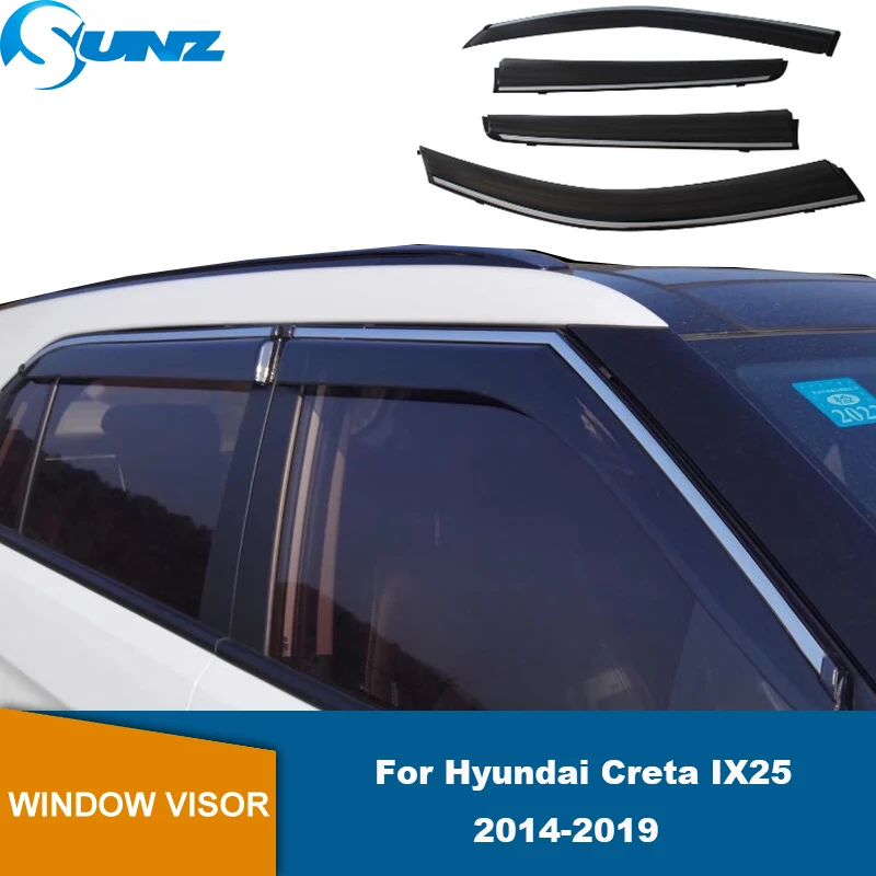 

Window Visor Sun Rain Wind Guard For Hyundai Creta IX25 2014 2015 2016 2017 2018 2019 Car Window Deflector Vent Visor Shade 4PCs