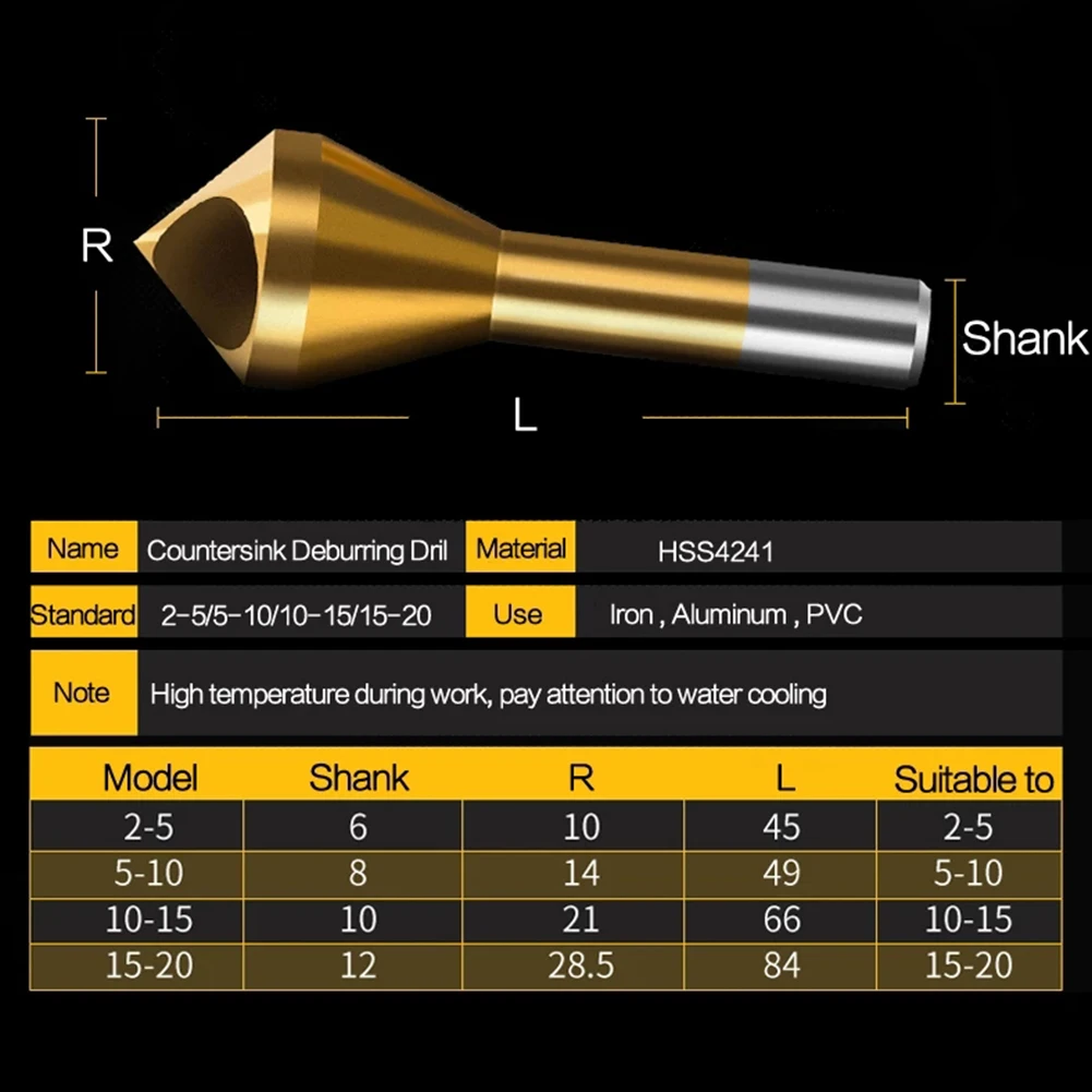 Chamfering Tool Deburring Drill Countersink Cutter Tools HSS Taper Hole Coated 1PC Tools High Quality
Chamfering Tool Deburring Drill Countersink Cutter Tools HSS Taper Hole Coated 1PC Tools High Quality