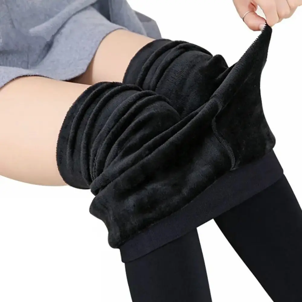 

Solid Color Winter Leggings Casual Thickened Black Velvet Leggings High Waist Stretchy Warm Leggins Winter