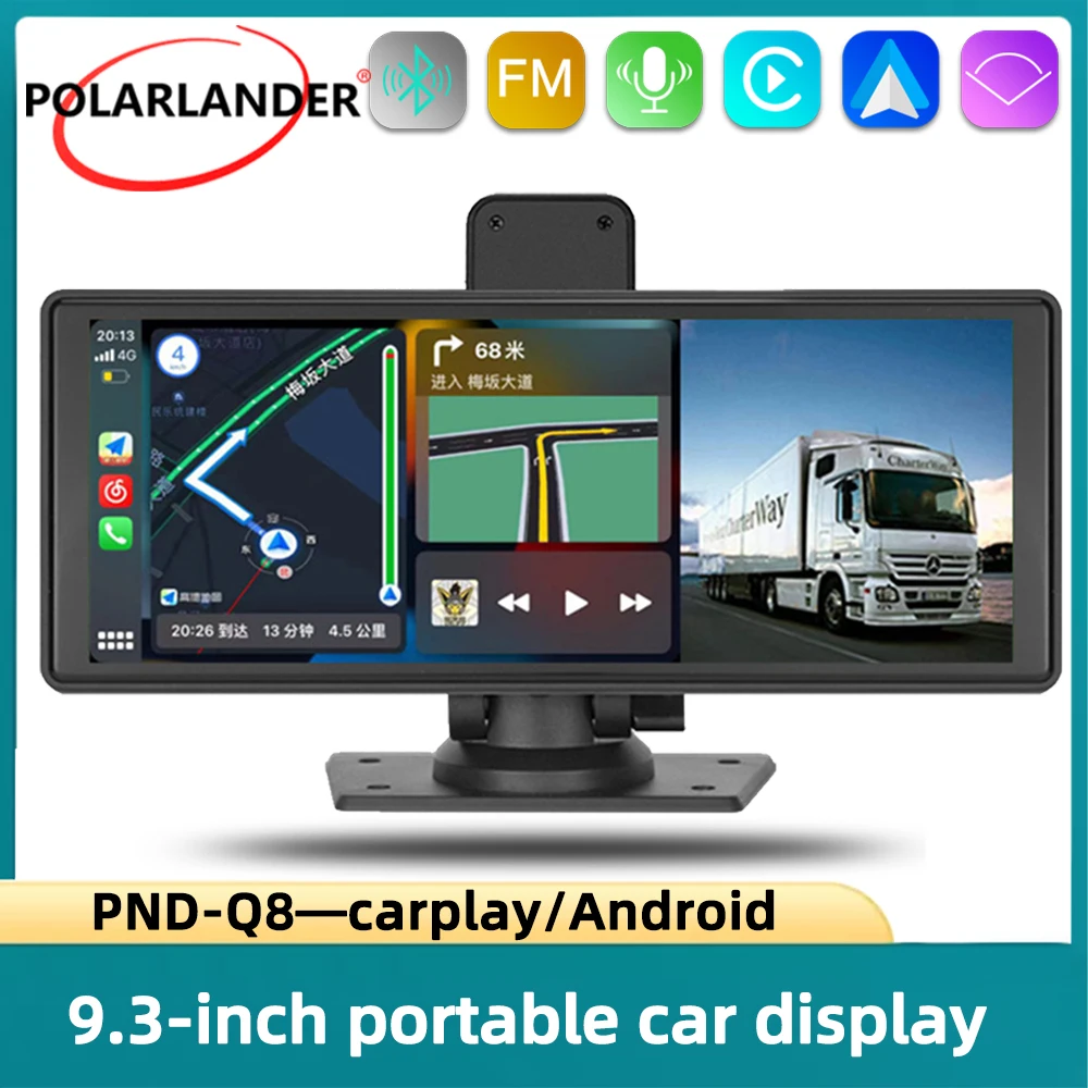 

Car Multimedia Player IPS Large Screen Wireless Carplay Support FM 9.3 Inch Bluetooth Function Portable Monitors Android Auto