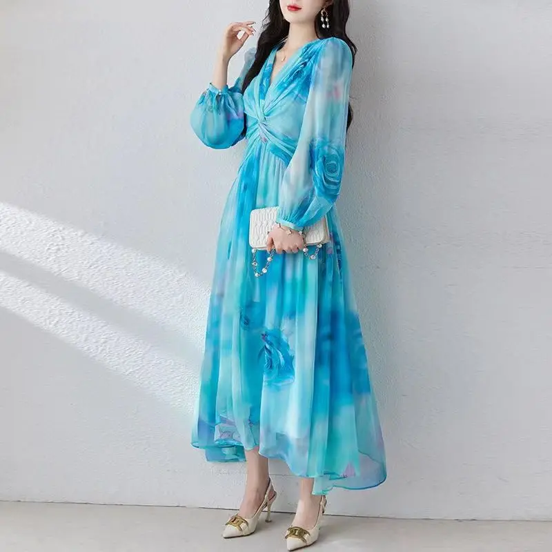 New Arrival V-neck Cross-front Long Dress for Women in 2024 Spring, Blue, High-end, Elegant and Slimming
New Arrival V-neck Cross-front Long Dress for Women in 2024 Spring, Blue, High-end, Elegant and Slimming