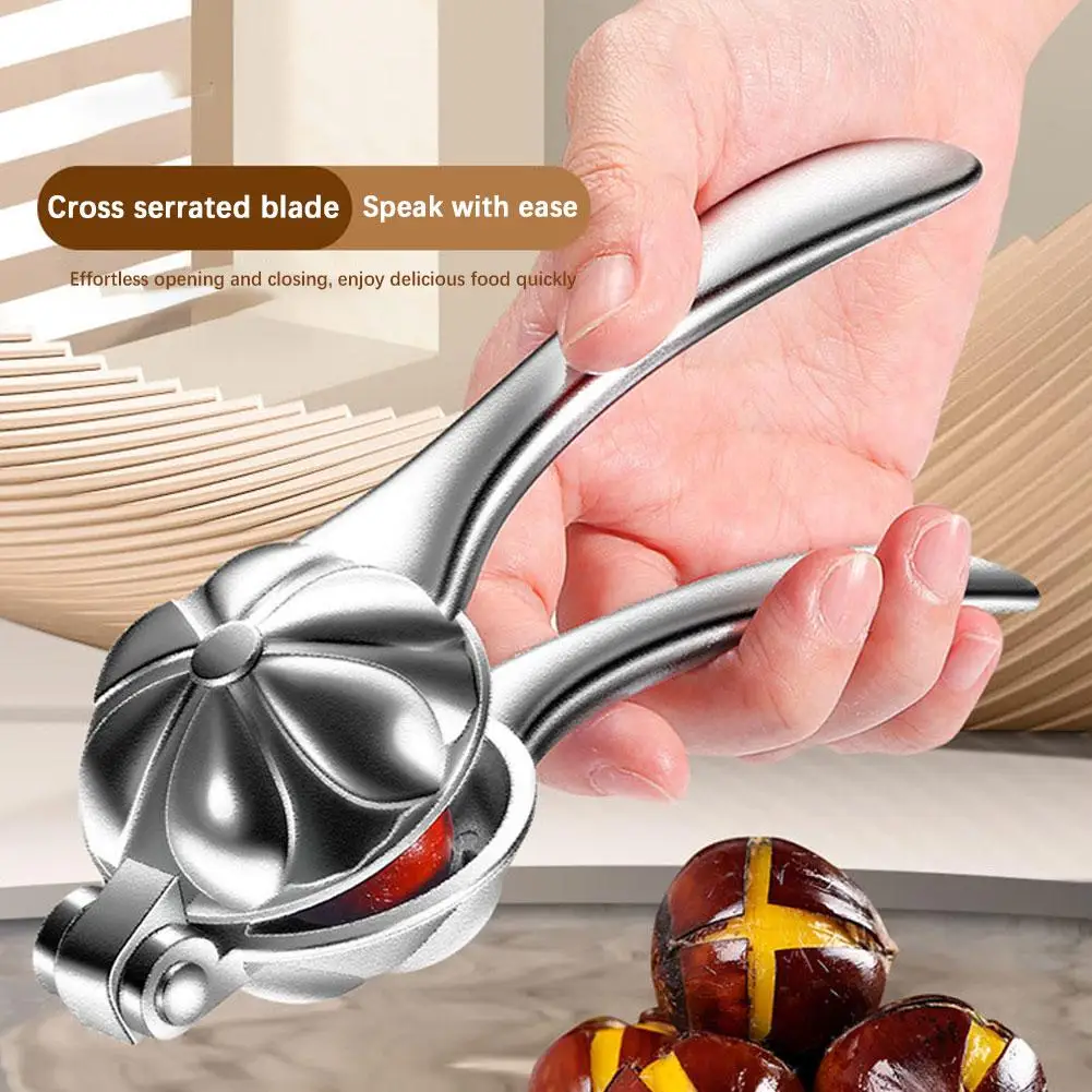 

Reusable Ergonomic Chestnut Cutter Zinc Alloy Chestnut Walnut Nut Cracker Kitchen Almonds Machine Opener Tool Pliers Shelle I7F0