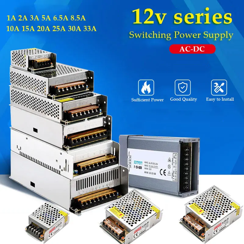 Led Driver 12V 1A 2A 3A 5A Switch Power Supply Unit 6.A 8.5A 10A 15A 12V Fat Block 20A 25A 30A 33A Transformer Power Led Adapter
Led Driver 12V 1A 2A 3A 5A Switch Power Supply Unit 6.A 8.5A 10A 15A 12V Fat Block 20A 25A 30A 33A Transformer Power Led Adapter