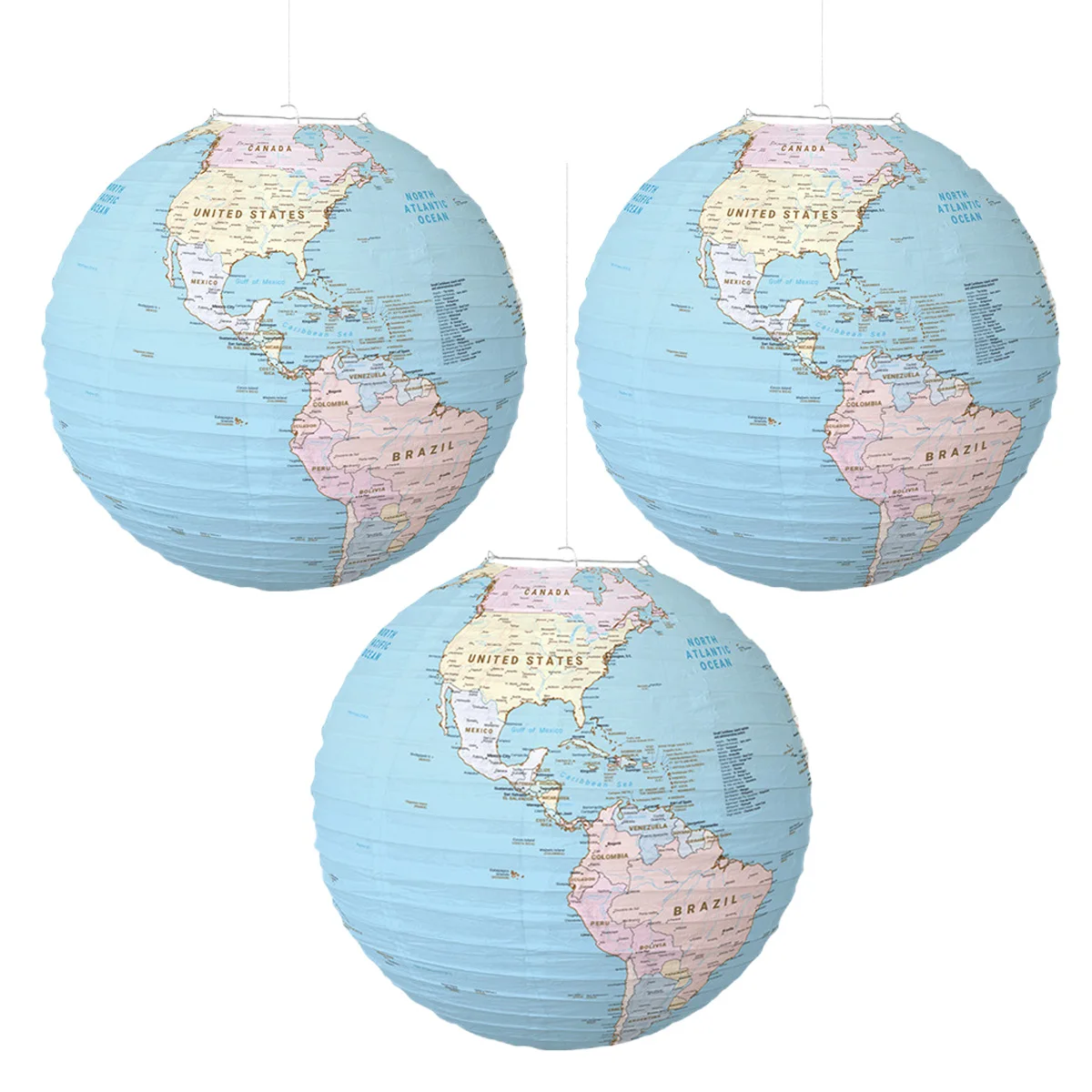 

3 Pcs Airplane Map Classroom Decorations Travel Themed Birthday Party Decorations Hanging Paper Lantern Earth Day Home Decor