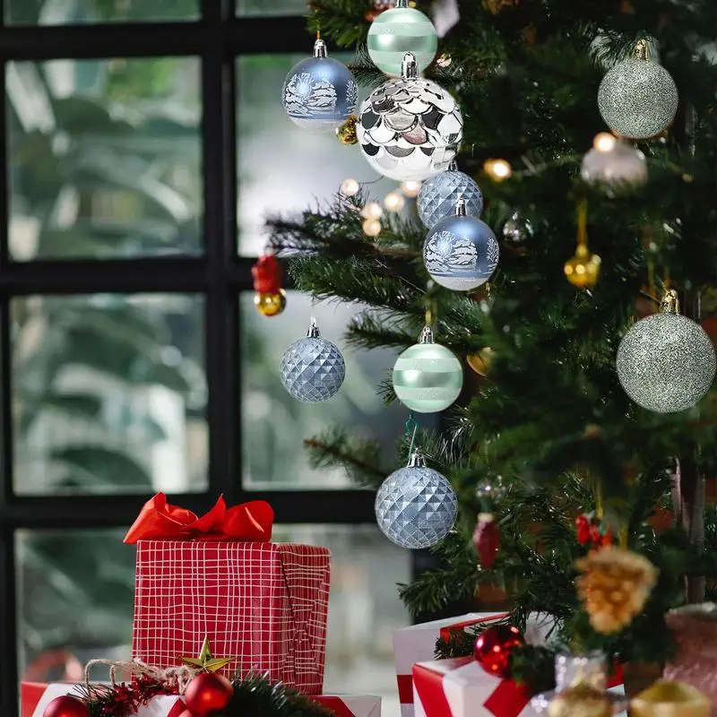 

Набор украшений в виде рождественских шаров, 30 шт., рождественские подвесные украшения, небьющиеся подвесные шары, украшения для елки