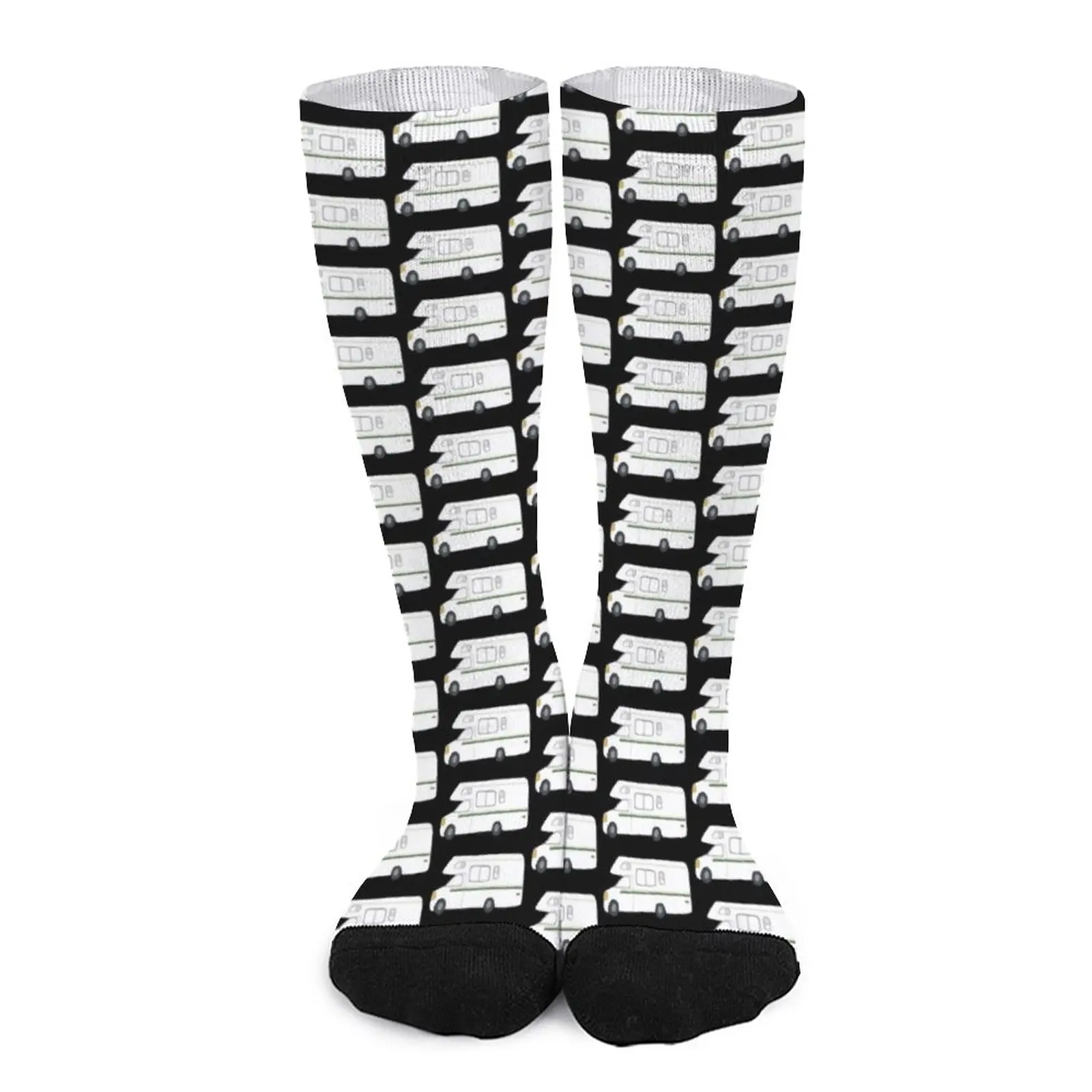 

Retro RV Motorhome Camper - black background Socks Sock man Compression stockings Novelties sports and leisure