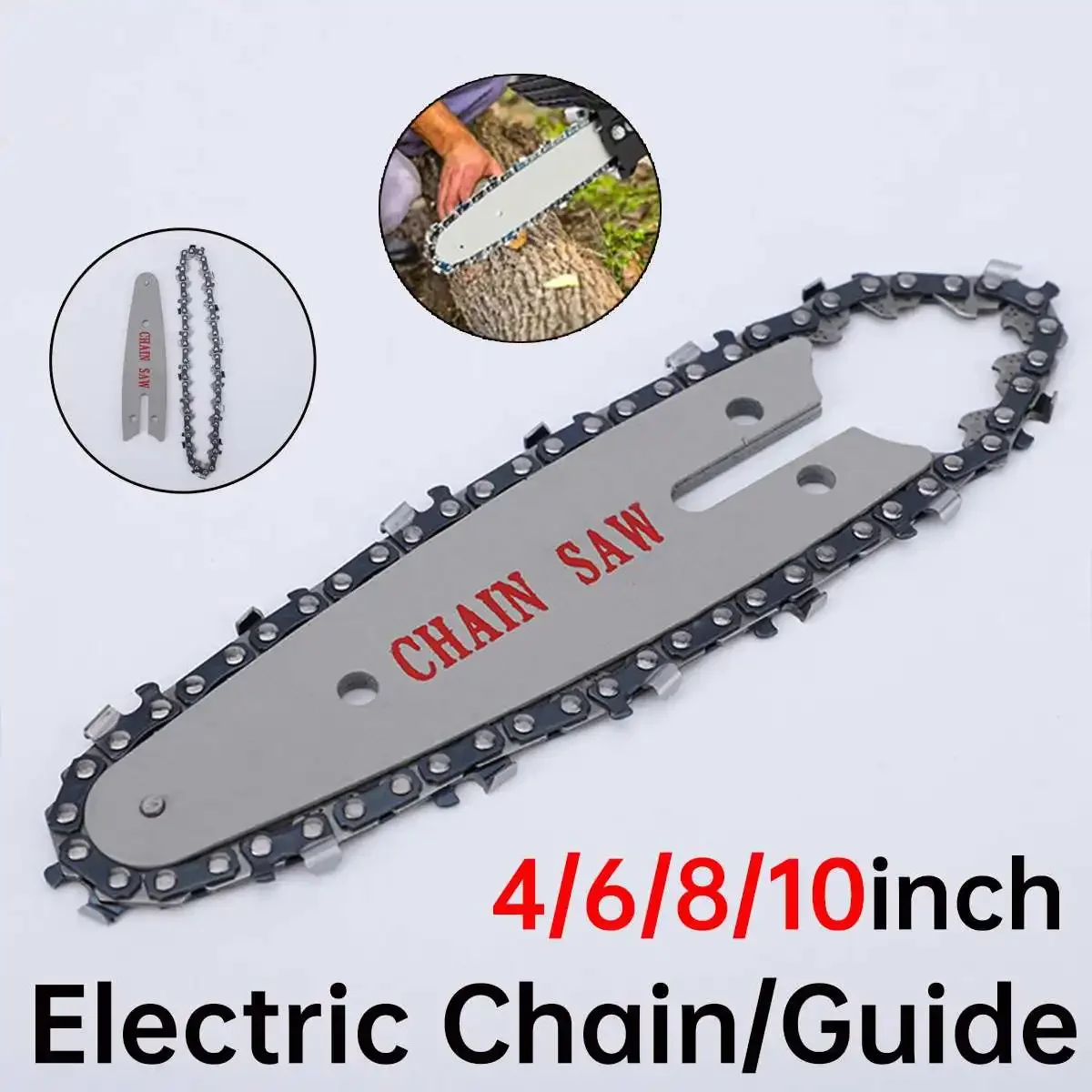 

4/6/8/10 inch Chain Guide Electric Chainsaw Tools Guide Chains Used For Logging Pruning Saw Electric Saw Chain Accessories