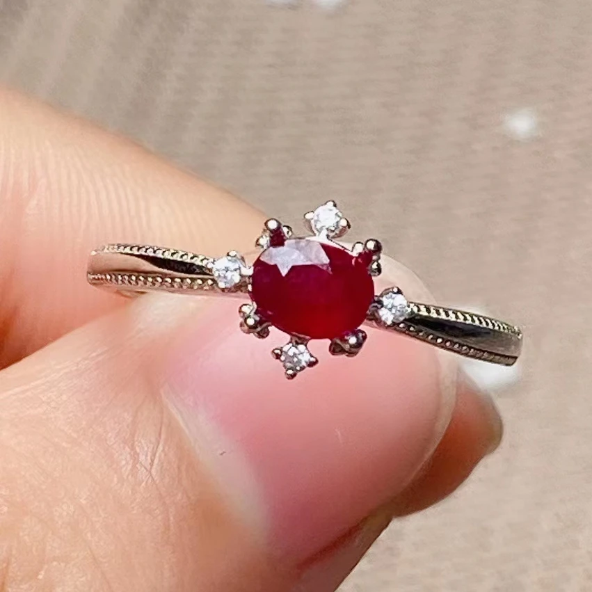 Myanmar Ruby Ring 0.4ct 4mm*5mm Natural Ruby Silver Ring for Daily Wear 18K Gold Plating Silver Ruby Jewelry
Myanmar Ruby Ring 0.4ct 4mm*5mm Natural Ruby Silver Ring for Daily Wear 18K Gold Plating Silver Ruby Jewelry