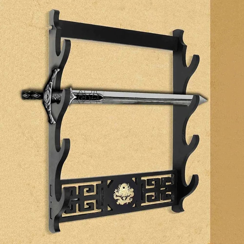 

Samurai Sword Holder Wall Mount Dragon Tai Chi Sword Stand Holders Katana Knife Carving Display Racks Multilayer Hanger Bracket