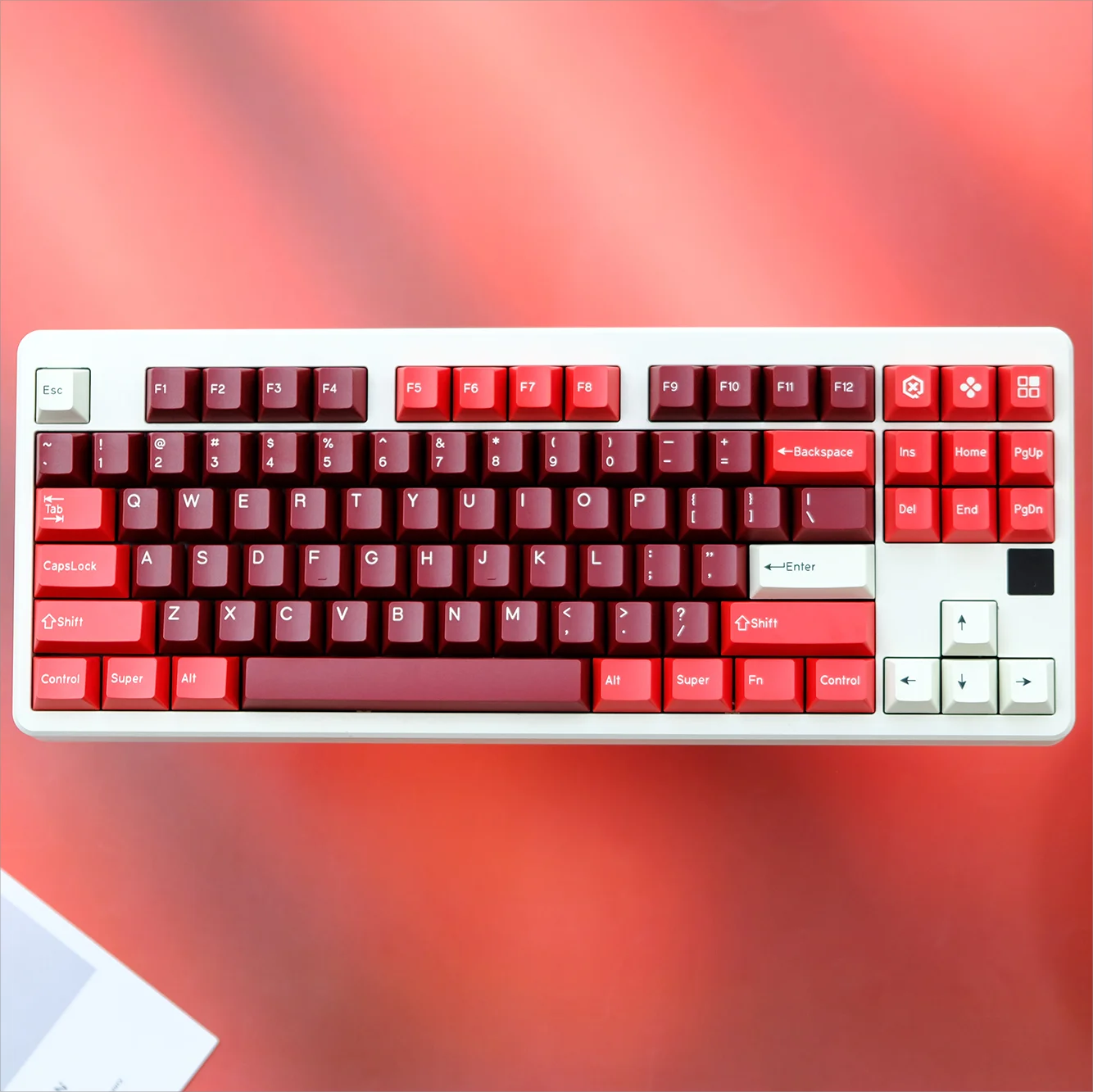 

170+ Keys QX GMK Jamon Keycaps PBT Double Shot Cherry Profile Red for 61 64 68 74 87 96 980 100 layout Mechanical Keyboard