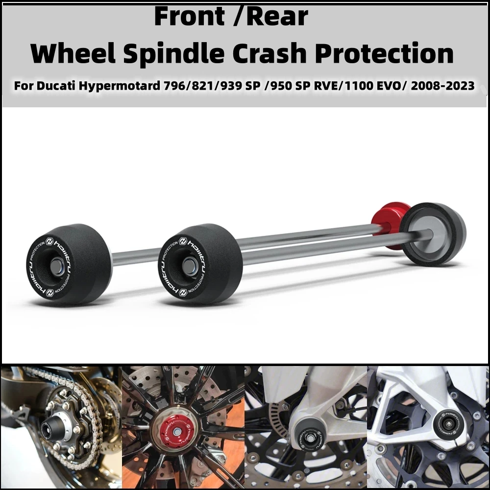 

Front Rear wheel Spindle Crash Protection For Ducati Hypermotard 796/821/939 SP /950 SP RVE/1100 EVO/ 2008-2023