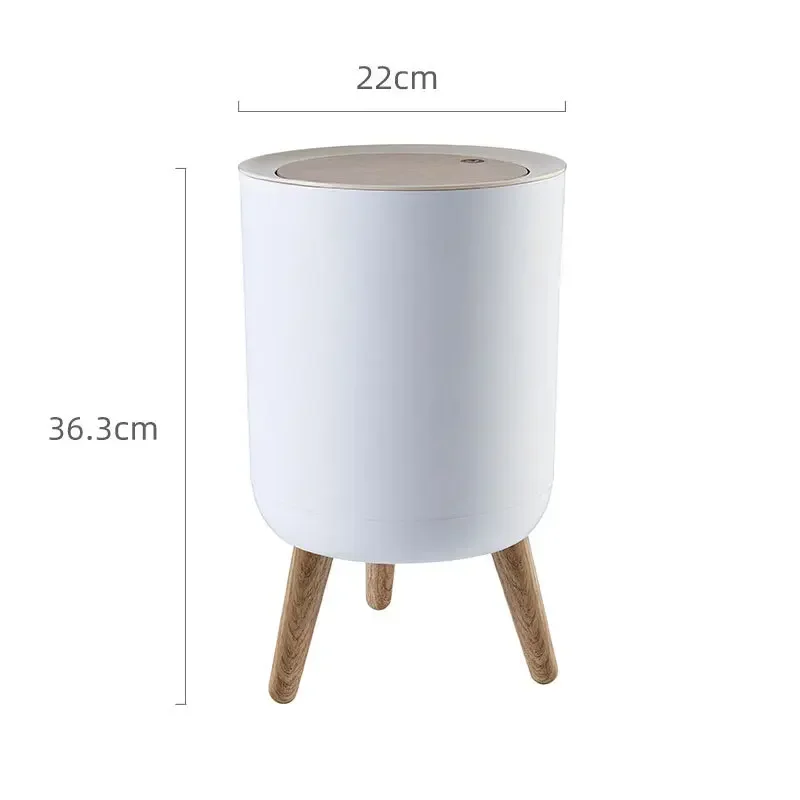 

Cover Press Kitchen Foot Can With Living Garbage Grain Trash Waste Toilet Bathroom Wooden Dustbin Container Bin Room