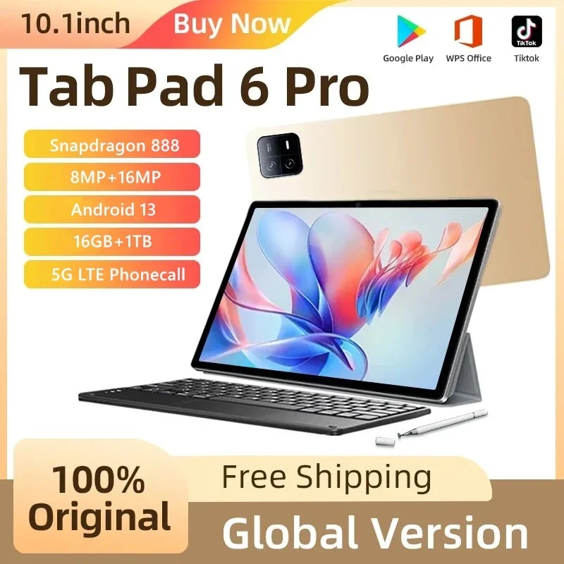 

2024 Original Global Version Pad 6 Pro Tablet Android 13 Snapdragon 888 Octa Core Tablet PC 16GB 1TB 11inch Pad 6 Pro Tablets