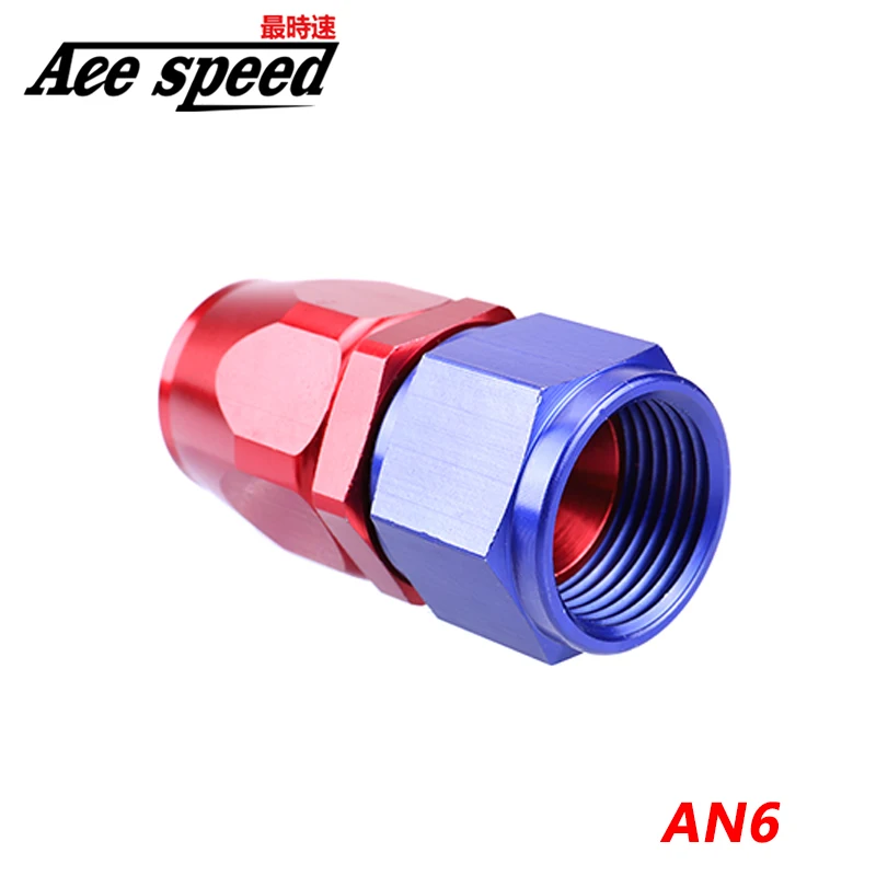 

Aluminum AN6 Oil Fuel Swivel Male Hose End 0 Degree Straight Swivel An Fittings Adapter Hose End Oil Fuel Reusable Fitting
