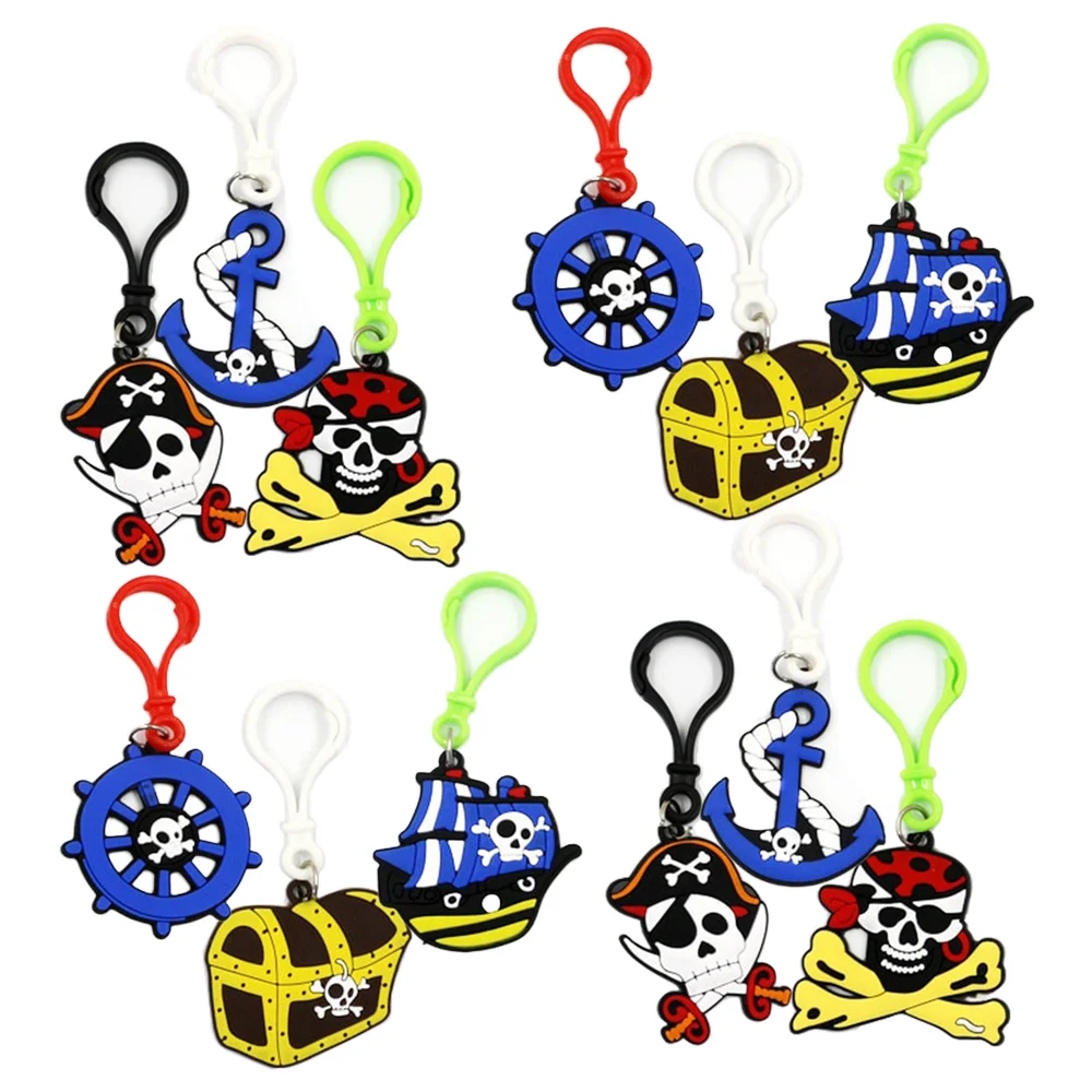 

24Pcs Pirate Themed Party Keyring Decoration Kids Favor Pinata Stuffers, Halloween Deco Toy School Carnival Reward Birthday Gift