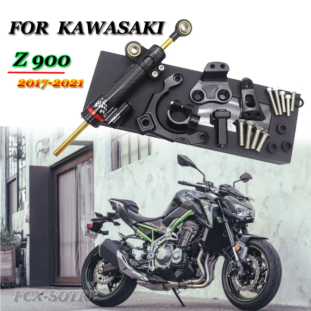 

Motorcycle CNC Steering Damper Mounting Bracket Kit Shock Stabilizer Handlebar Balance Bar For Kawasaki Z900 2017 2018 2019 2020