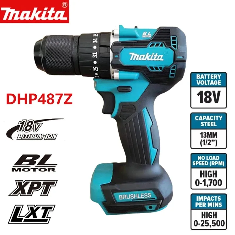 New Makita Complete Set DDF487 18V LXT Cordless Brushless Drill Driver 13mm Driver Drill 1700rpm Compact Power Tools
New Makita Complete Set DDF487 18V LXT Cordless Brushless Drill Driver 13mm Driver Drill 1700rpm Compact Power Tools