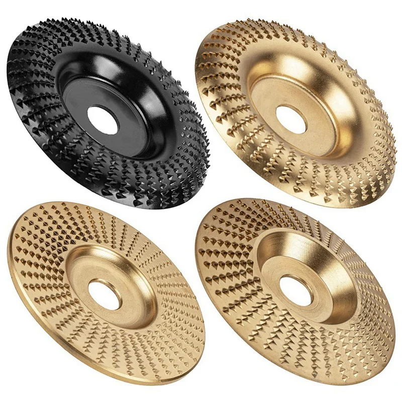 

New 4PC Angle Grinder Wood Carving Disc Set, Wood Shaper Carving Disc For Angle Grinder Attachments, Wood Shaping Tools