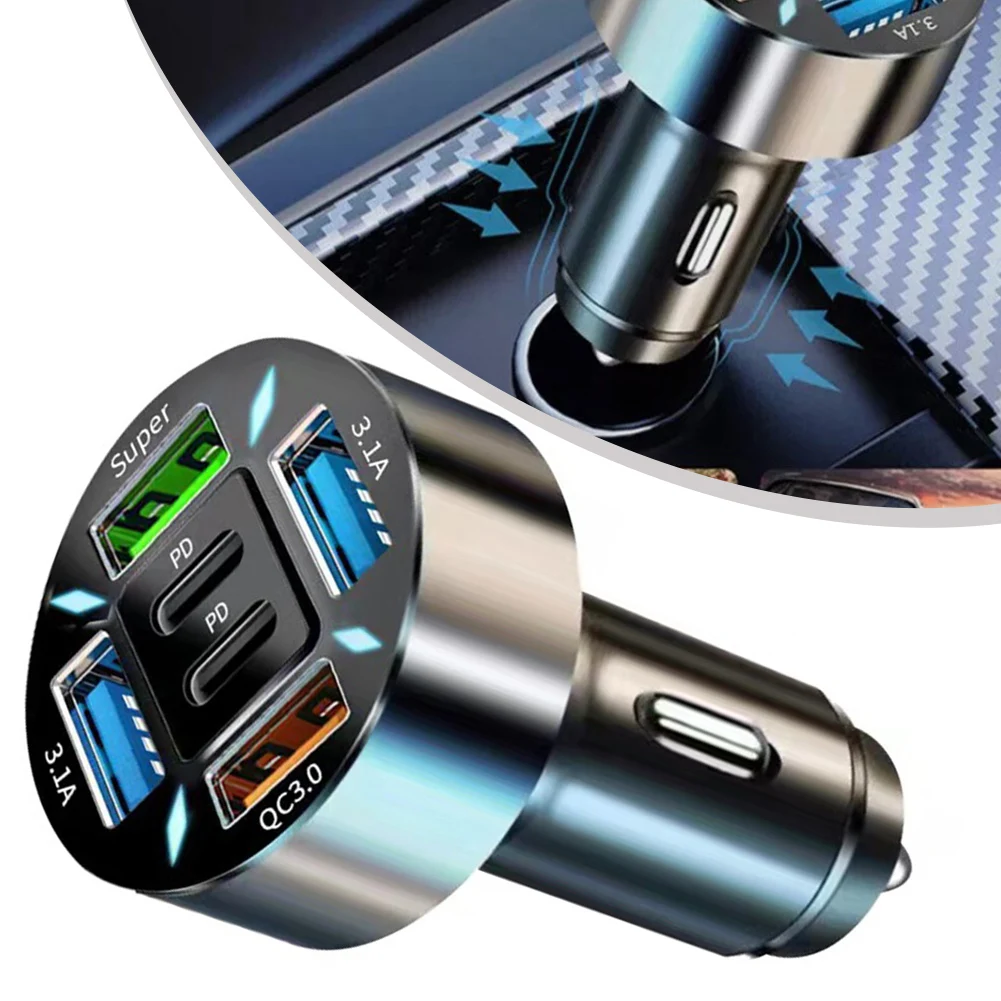 Newest Abs 1pc 6 Ports 66W USB Car Lighter Charger Adapter 2PD 4USB QC3.0 For Mobile Phone USB1 5V3.1/USB2 5V3.1/USB3 5V3.1/USB4
Newest Abs 1pc 6 Ports 66W USB Car Lighter Charger Adapter 2PD 4USB QC3.0 For Mobile Phone USB1 5V3.1/USB2 5V3.1/USB3 5V3.1/USB4