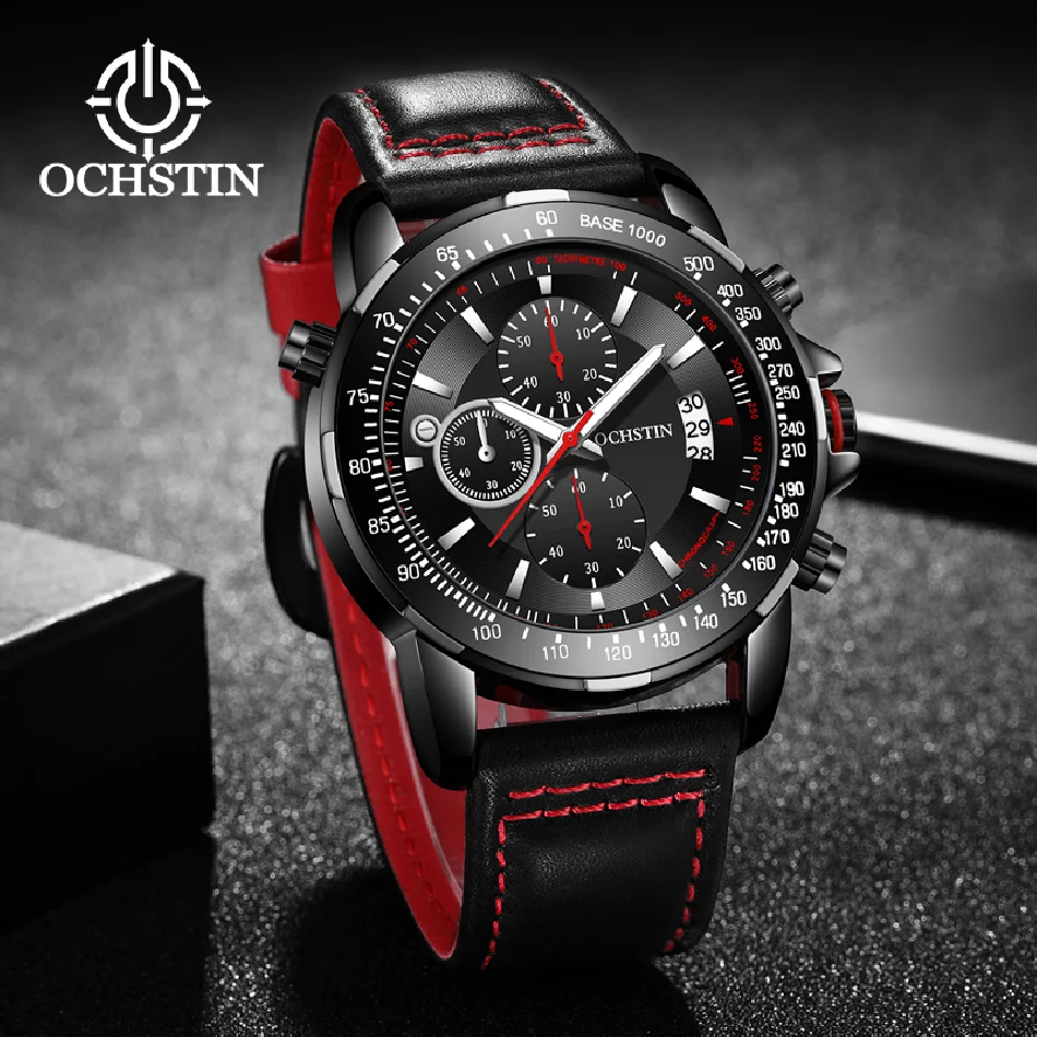 

OCHSTIN 2023 New Fashion Mens Watches Top Brand Luxury Sports Chronograph Quartz Date Male Wrist Watch Men Relogio Masculino