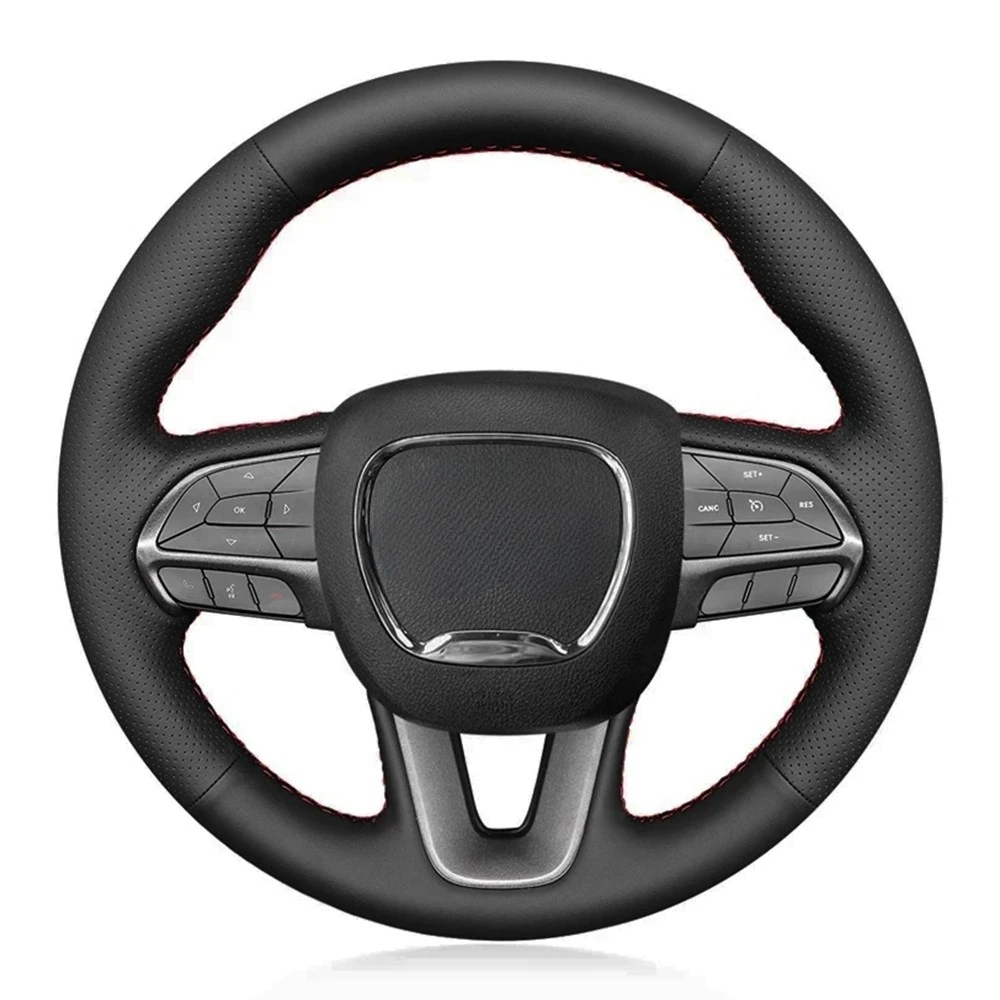 Car Steering Wheel Cover Non-slip Black Genuine Leather For Dodge Challenger Dodge Charger 2015-2021 Dodge Durango 2018
Car Steering Wheel Cover Non-slip Black Genuine Leather For Dodge Challenger Dodge Charger 2015-2021 Dodge Durango 2018