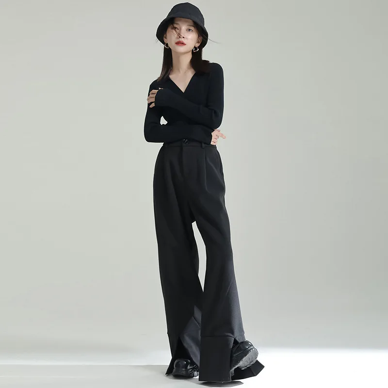 2022 Fall and Winter Tweed Padded Wide Leg Pants Design Sense of Drape Casual Open Casual Pants Straight Pants
2022 Fall and Winter Tweed Padded Wide Leg Pants Design Sense of Drape Casual Open Casual Pants Straight Pants