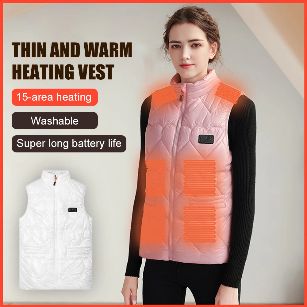 15 Areas Heating Vest for Women Sleeveless USB Powered 3 Gear Temperature Control Winter Warm Vest for Outdoor Hiking Camping
15 Areas Heating Vest for Women Sleeveless USB Powered 3 Gear Temperature Control Winter Warm Vest for Outdoor Hiking Camping
