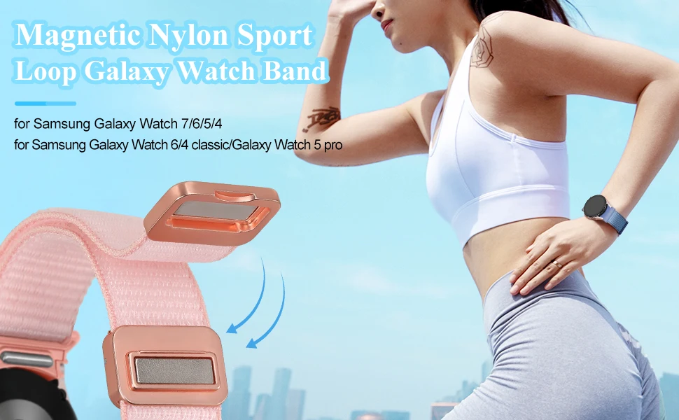 Magnetic nylon Band For Samsung Galaxy Watch 7 FE 6 4 Classic 5 pro 44mm 40mm 47mm 43mm 45 No gaps bracelet Galaxy Watch 7 Strap Magnetic nylon Band For Samsung Galaxy Watch 7 FE 6 4 Classic 5 pro 44mm 40mm 47mm 43mm 45 No gaps bracelet Galaxy Watch 7 Strap