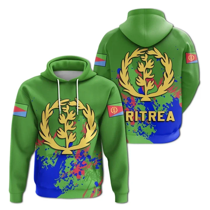 

Africa Country Eritrea Map Flag Hoodies For Men Clothes National Emblem Dromedary Sweatshirts Sport Boy Jersey Camel Kids Tops