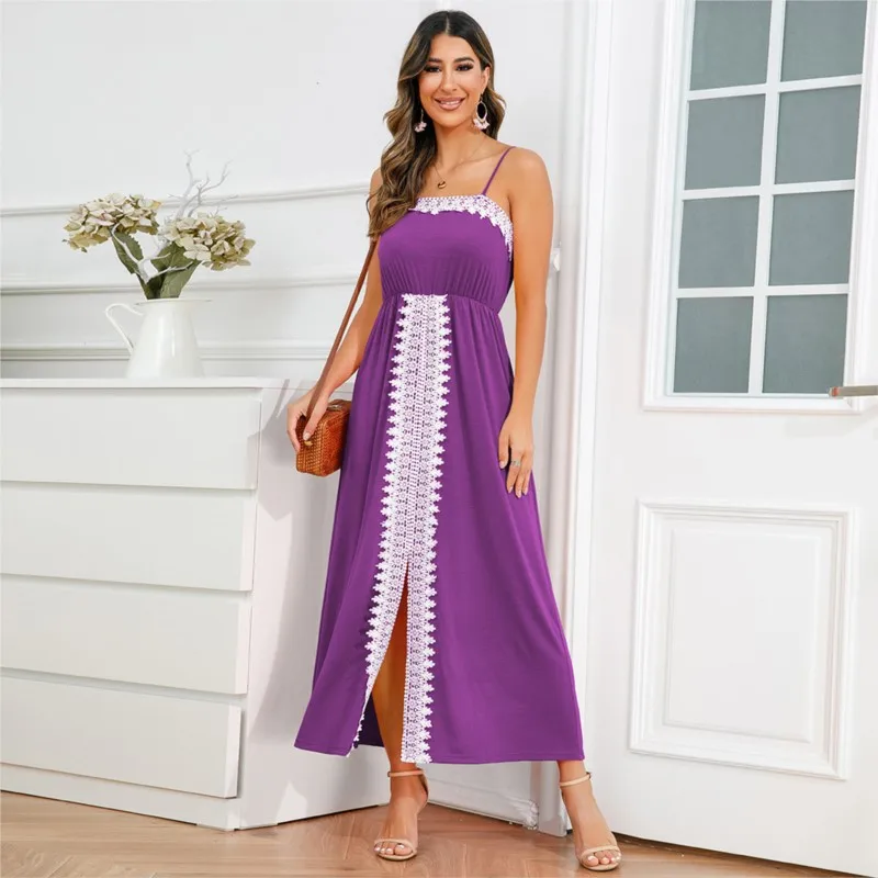 2023 Summer Fashion Sexy Slim Temperament Lace Lace Suspender Dress Elegant Party Slit Evening Dress African Women's Clothing
2023 Summer Fashion Sexy Slim Temperament Lace Lace Suspender Dress Elegant Party Slit Evening Dress African Women's Clothing