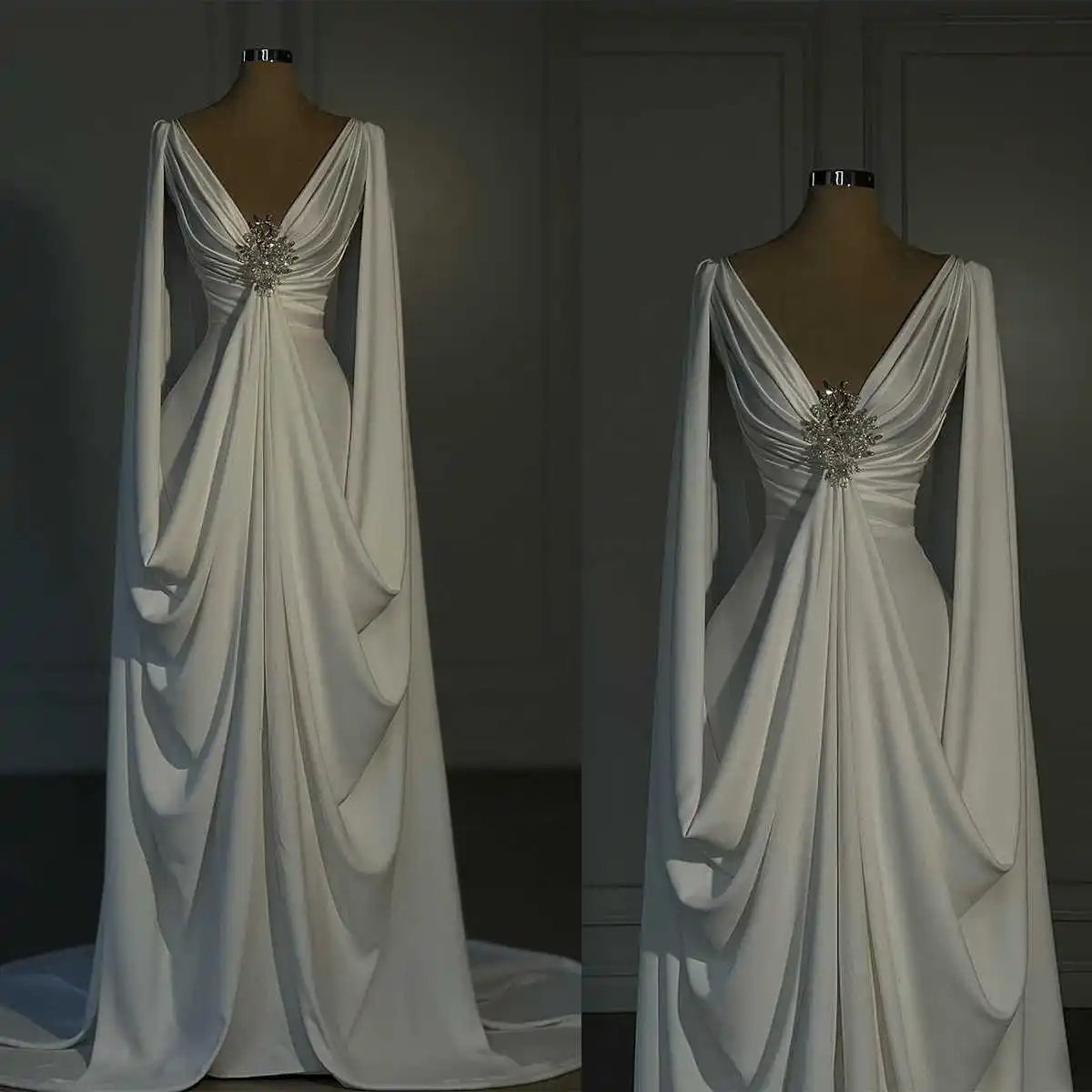 Modern Simple Sheath Gown Wedding Dresses Crystals Long Sleeves Bridal Gowns Big Size Vestidos De Novia Custom Size Colour
Modern Simple Sheath Gown Wedding Dresses Crystals Long Sleeves Bridal Gowns Big Size Vestidos De Novia Custom Size Colour