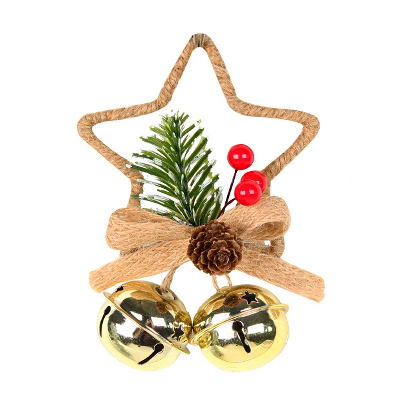 

Christmas Pentagram Bell New Year 2024 Xmas Pendant Ornaments Creative DIY Christmas Tree Accessories for Home Party Decoration