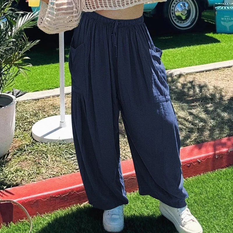 Women's Casual Summer Drawstring Loose Trousers with Elastic Waistband Pockets drop shipping
Women's Casual Summer Drawstring Loose Trousers with Elastic Waistband Pockets drop shipping