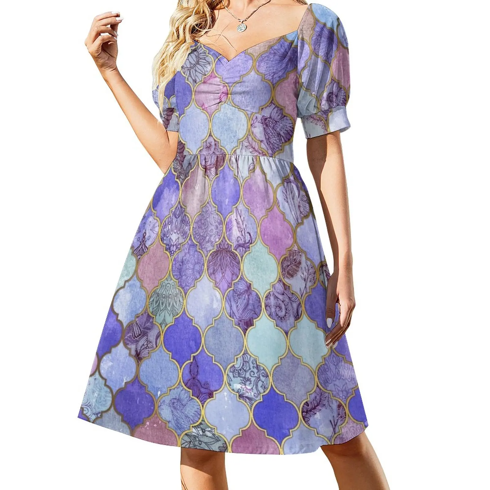 Royal Purple, Mauve & Indigo Decorative Moroccan Tile Pattern Sleeveless Dress Womens dresses clothes for woman women clothes
Royal Purple, Mauve & Indigo Decorative Moroccan Tile Pattern Sleeveless Dress Womens dresses clothes for woman women clothes