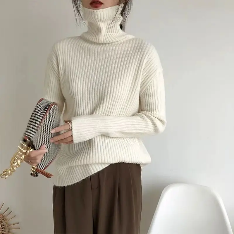 Heavyweight High Neckline Pullover Knit Bottom Sweater for Women Instagram Autumn and Winter Korean Loose and Versatile Lazy Top
Heavyweight High Neckline Pullover Knit Bottom Sweater for Women Instagram Autumn and Winter Korean Loose and Versatile Lazy Top