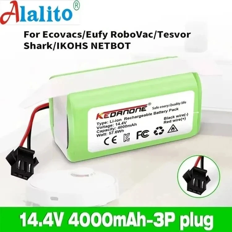 14.4V 4.0Ah Li-ion battery for Cecotec Conga Excellence 950 990 1090 Ecovacs Deebot DN621 601/605 Eufy RoboVac 35C Panda i7 V710
14.4V 4.0Ah Li-ion battery for Cecotec Conga Excellence 950 990 1090 Ecovacs Deebot DN621 601/605 Eufy RoboVac 35C Panda i7 V710