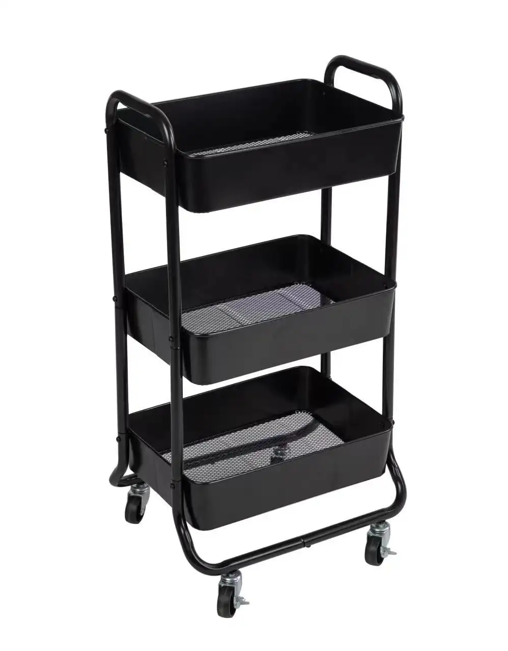 

Mainstays 3 Tier Metal Utility Cart Rich Black, Laundry Baskets, Powder Coating, Adult and Child