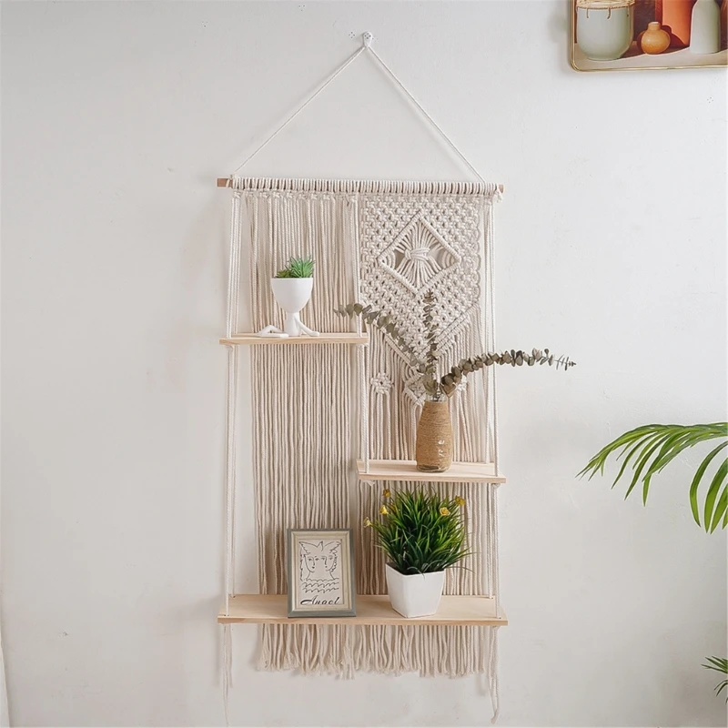 3 Tiers Hangings Shelf Floatings Wall Storage Shelves Handwovens Tapestry Plant Shelf for Garden Bedroom Home Decors
3 Tiers Hangings Shelf Floatings Wall Storage Shelves Handwovens Tapestry Plant Shelf for Garden Bedroom Home Decors