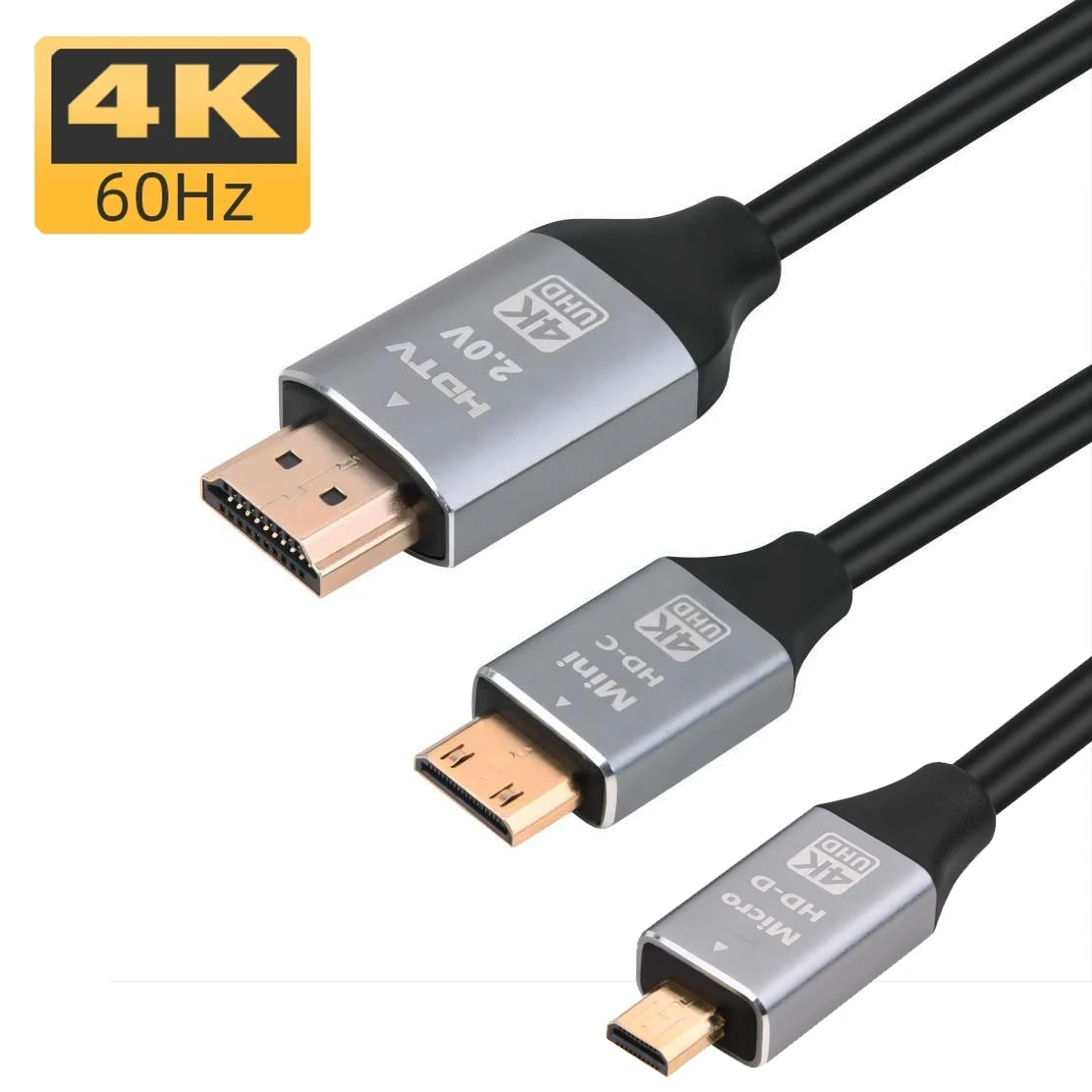 1.5m Mini-HD Micro-HD HD2.0 4K@60Hz Cable Support 18Gbps HDR ARC for Camcorder Camera Tablet Nuc Kit Laptop Monitor HDTV
1.5m Mini-HD Micro-HD HD2.0 4K@60Hz Cable Support 18Gbps HDR ARC for Camcorder Camera Tablet Nuc Kit Laptop Monitor HDTV
