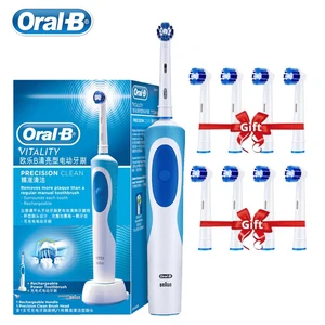 Зубная щетка Oral B электрическая для взрослых, вращающаяся с насадками для ухода за полостью рта и отбеливания зубов, чистка зубов, зарядка